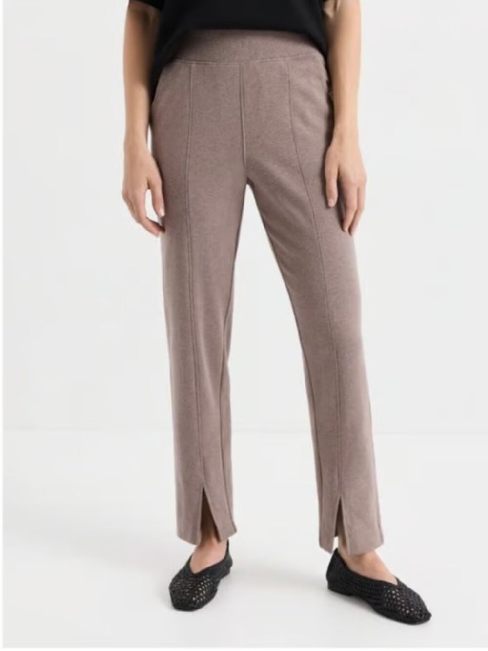 Pact Organic Airplane Tapered Leg Pants Deep Taupe Heather - Large